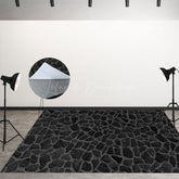 Lofaris Black Caved Grey Gravel Texture Fabric Floor Backdrop